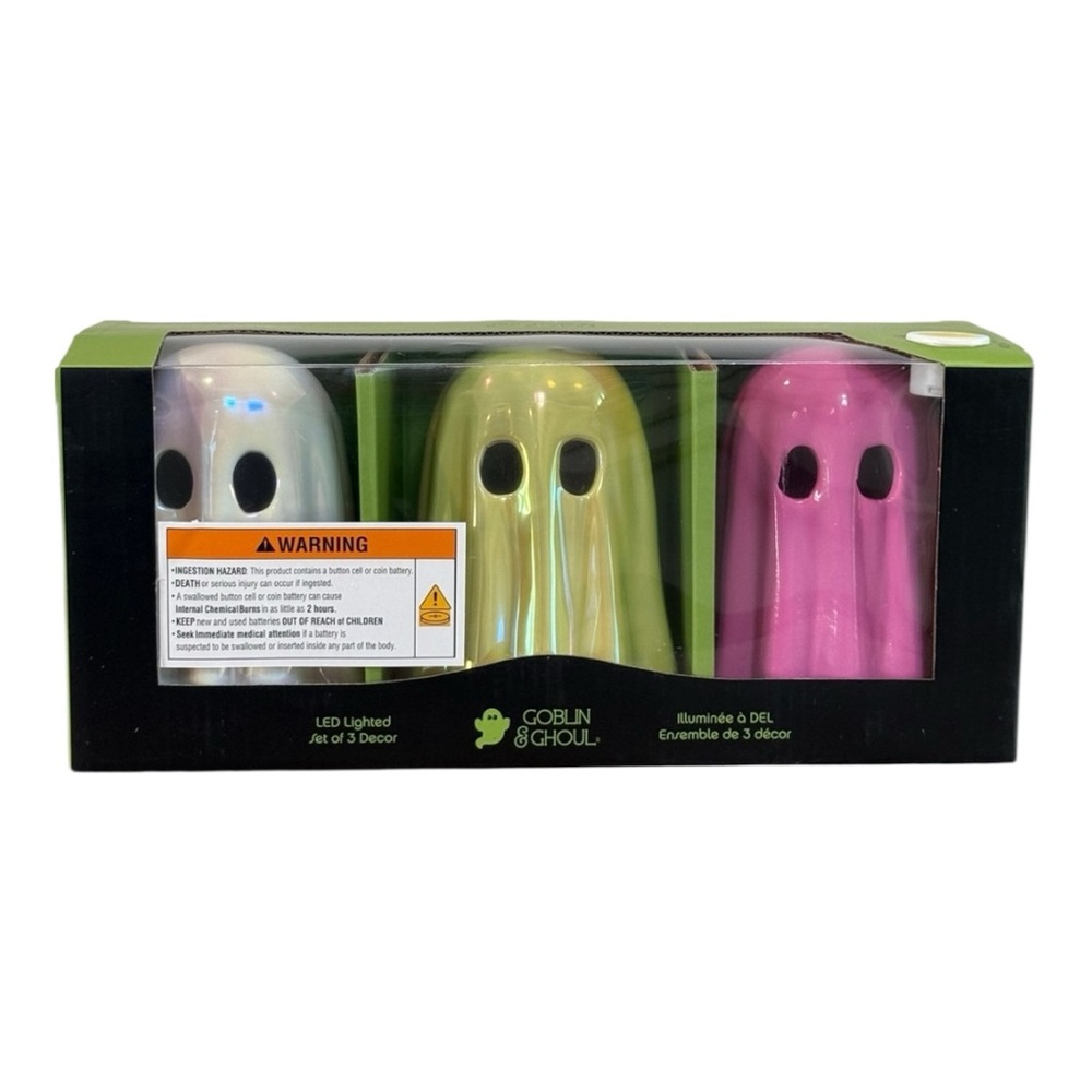 Goblin & Ghoul HALLOWEEN SUMMERWEEN 2025 Set of 3 LED Lighted Ghost Decor 👻